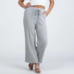 Doe & Rae - Linen Blend Focus Pants Drawstring Elastic Waist Large New with Tag